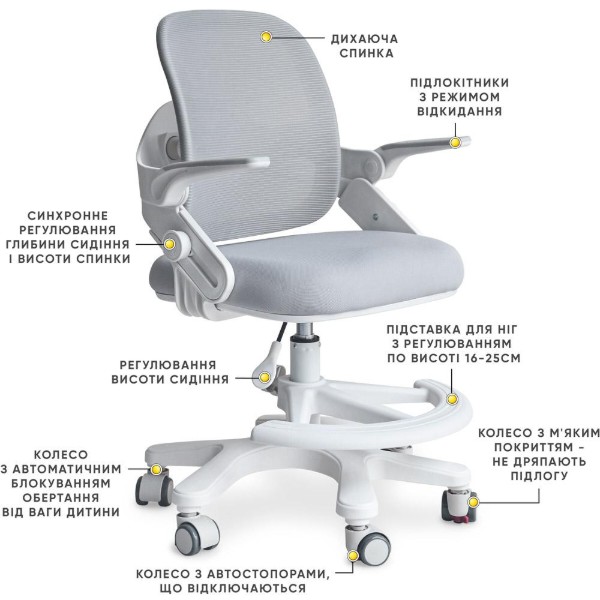 Фото - Крісло дитяче Mealux Neo Air Grey (Y-308 G)